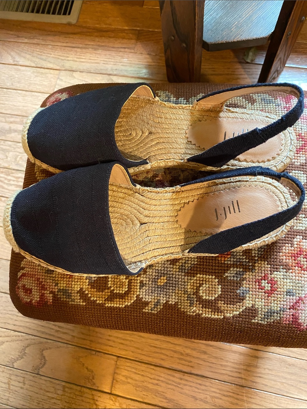 J. Jill  Navy Canvas Espadrille Slingback Shoes